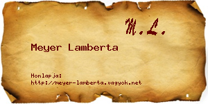 Meyer Lamberta névjegykártya